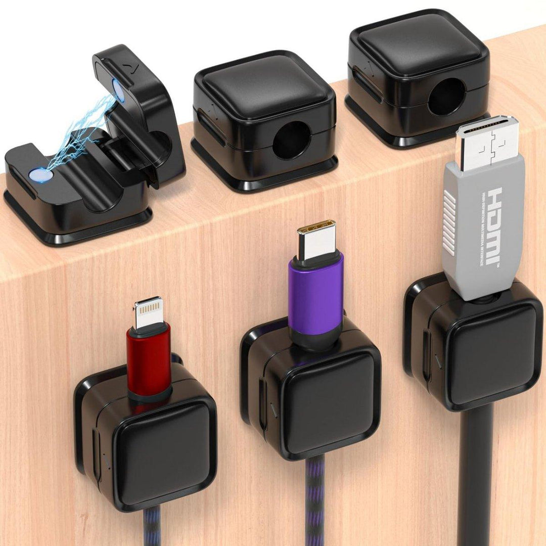 CableFix | Magnetic Cable Clips | 6-Piece Set for Organized Cable Management