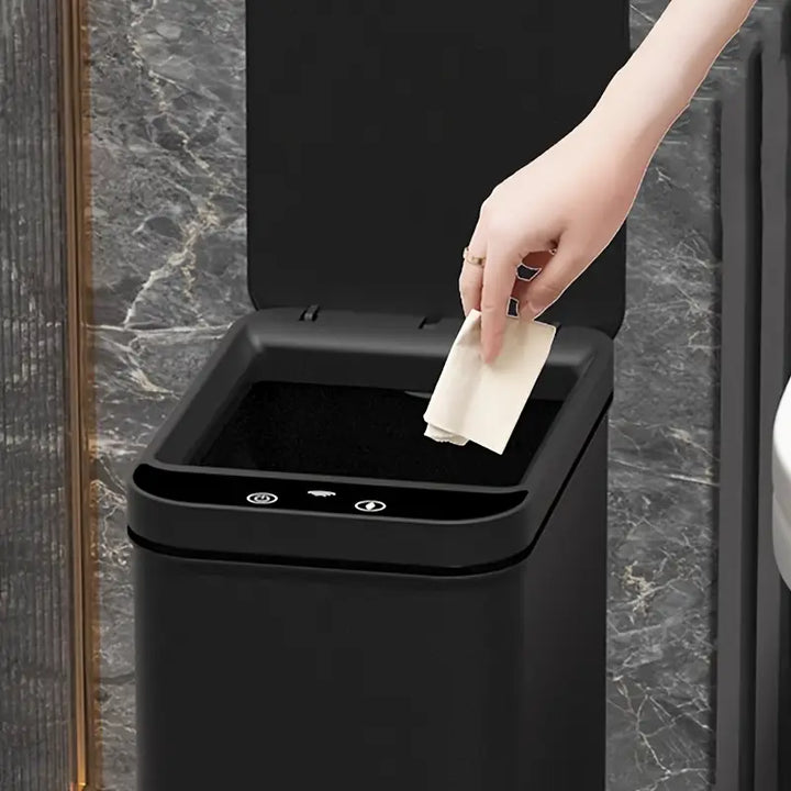 Black Trash Can with Sensor | Automatic Smart Trash Can with Lid