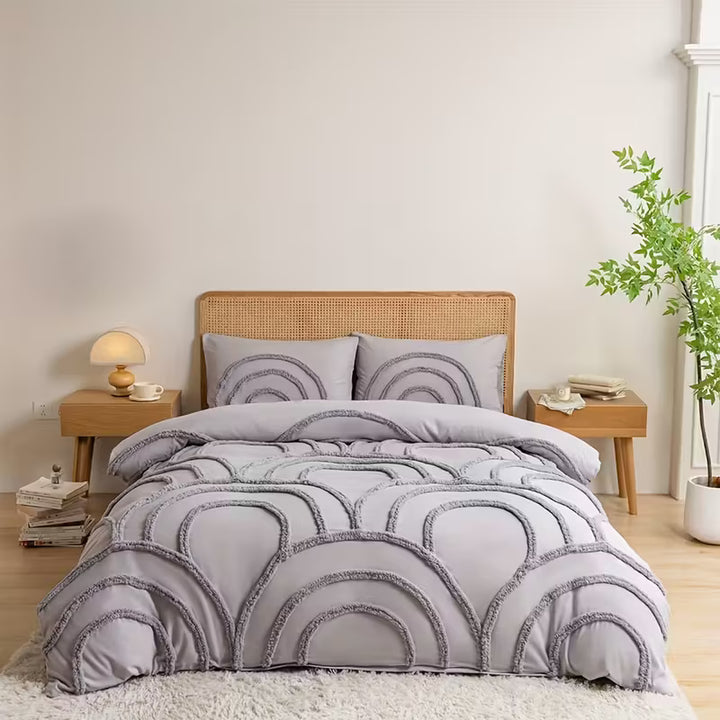 Boho Duvet Cover Set | 3-Piece with Pillowcases | Soft Microfiber &amp; Zipper Closure