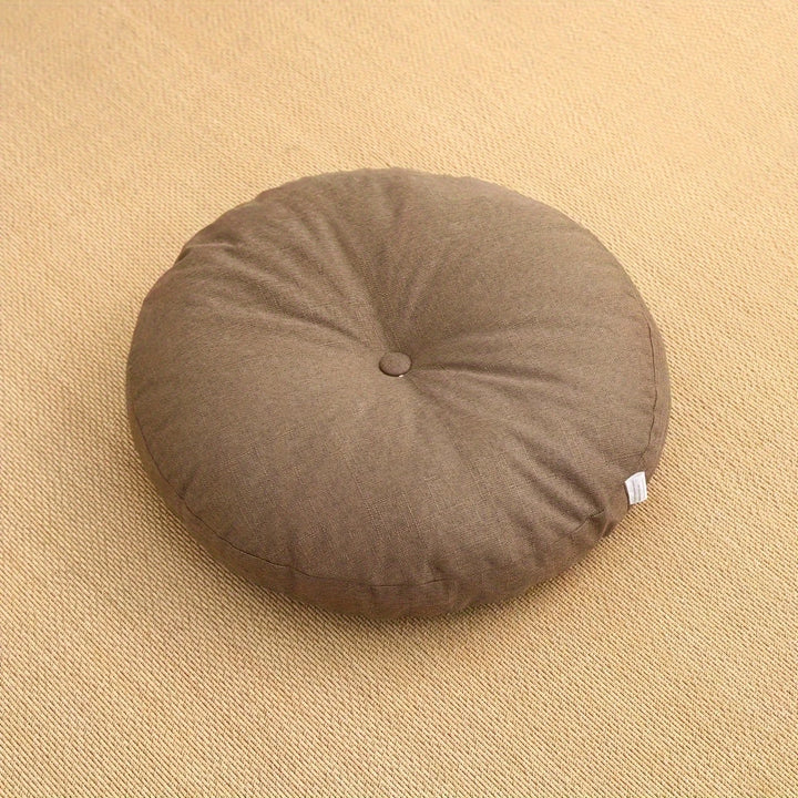 Japandi Linen Floor Cushion | Round, 40 cm, Removable Cover