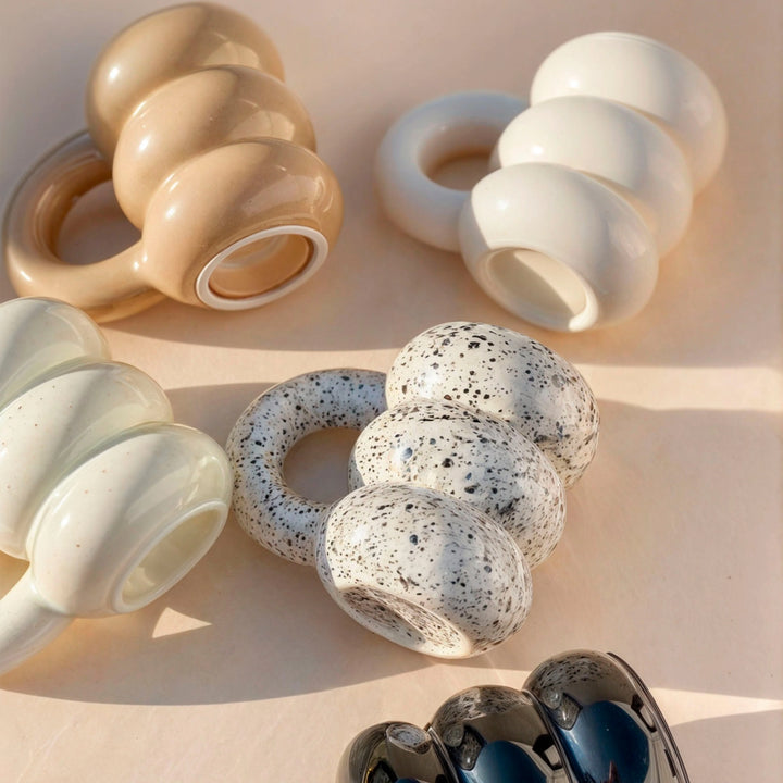 Porcelain Cup | Minimalist Geometric Design | 300 ml