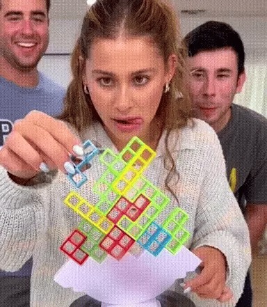 TetraTower™ | Houten Stapelspel met Tetra Blokken | Balans, Strategie & Fun