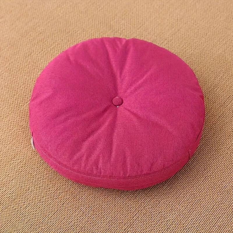 Japandi Linen Floor Cushion | Round, 40 cm, Removable Cover