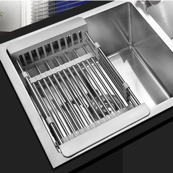 Adjustable stainless steel sink draining rack | Multifunctional kitchen drying rack