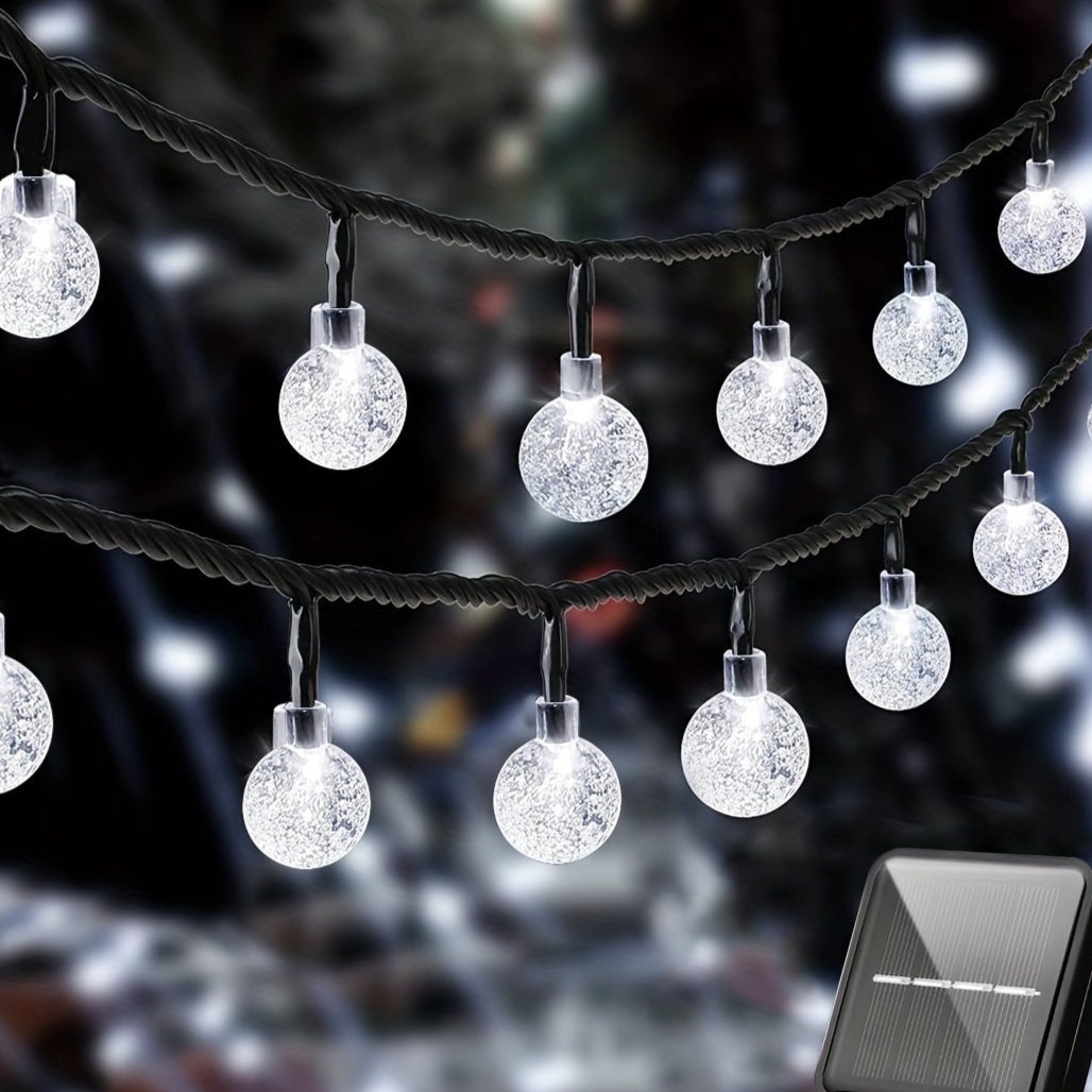 Solar Crystal Ball Bubble Light String | 20–100 LED Solar Powered Light String