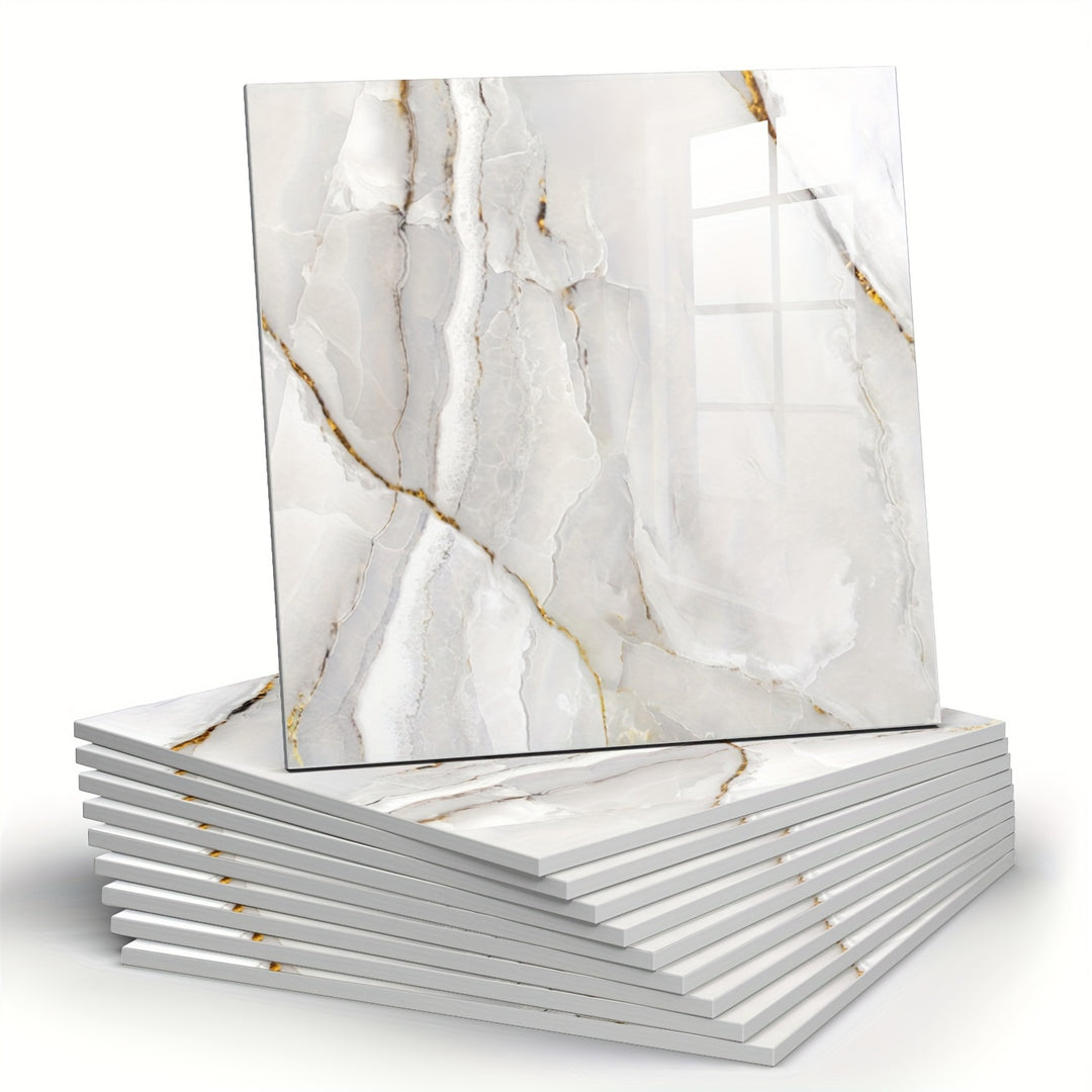 MarbleStick | Self-Adhesive Faux Marble Wall Tiles – Pack of 10