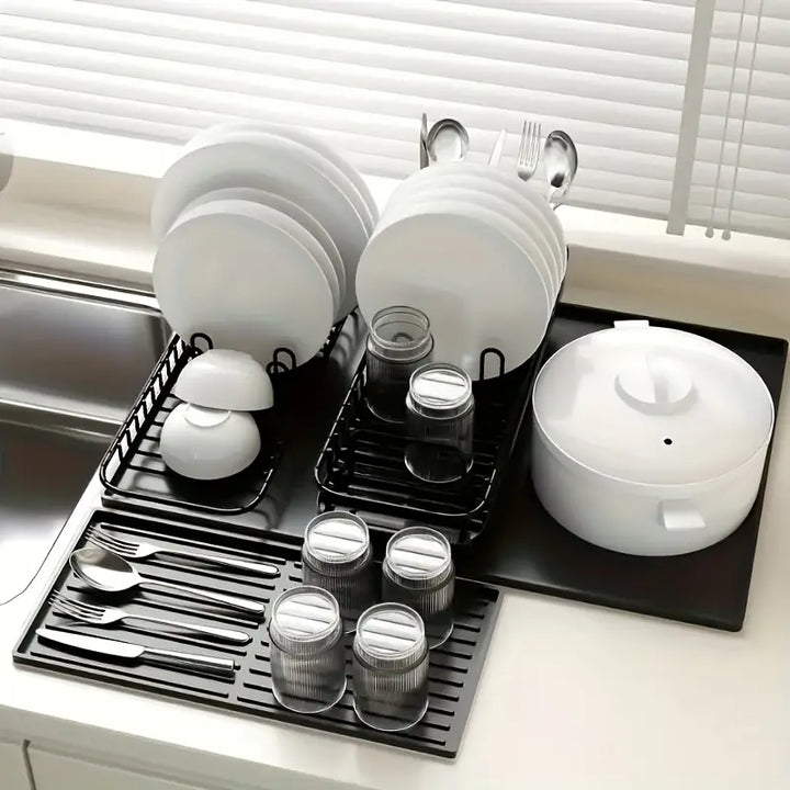 Silicone 2-in-1 Coffee Mat with Drain Tray | Non-slip &amp; Heat-Resistant | 60x40 cm