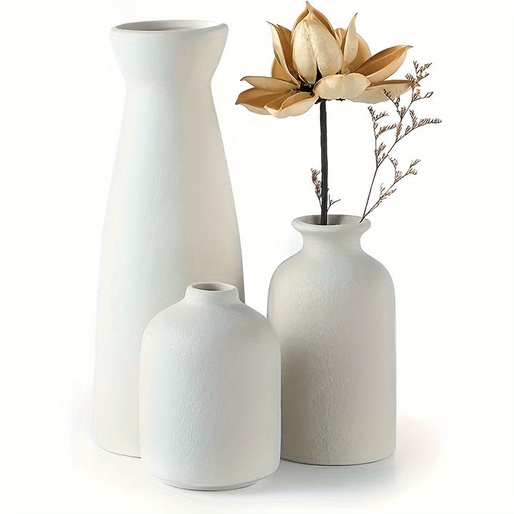 Ceramic Trio | Set of 3 Ceramic Vases – Modern &amp; Boho Design