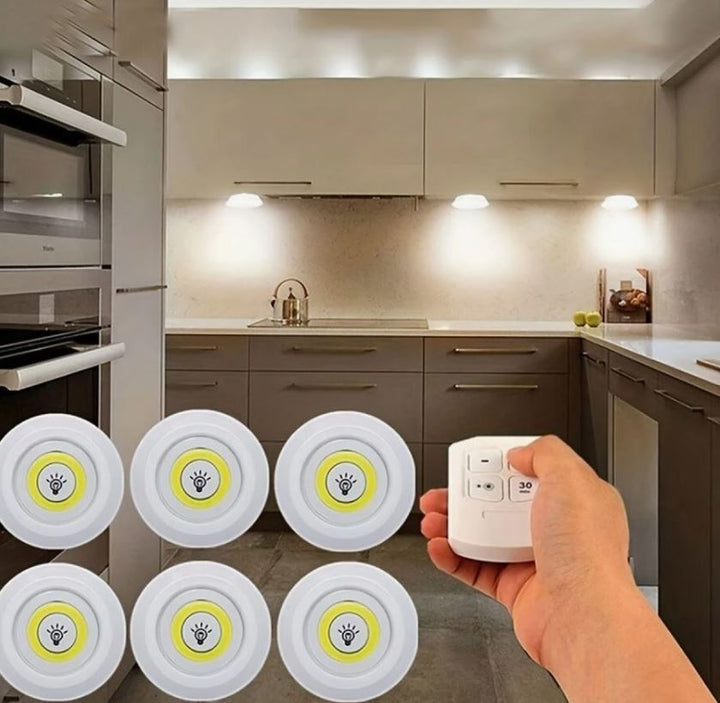 Wireless LED Cabinet Lighting | 3 or 6 Pieces with Remote Control