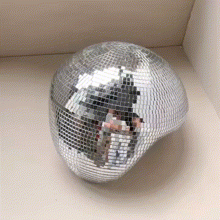 MeltBall™ Silver Molten Disco Ball Sculpture | Mirrored Glass Art Object