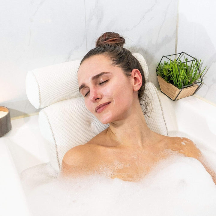 AquaLuxe Ergonomic Bath Cushion | Non-slip &amp; Quick-Drying | Luxurious Comfort