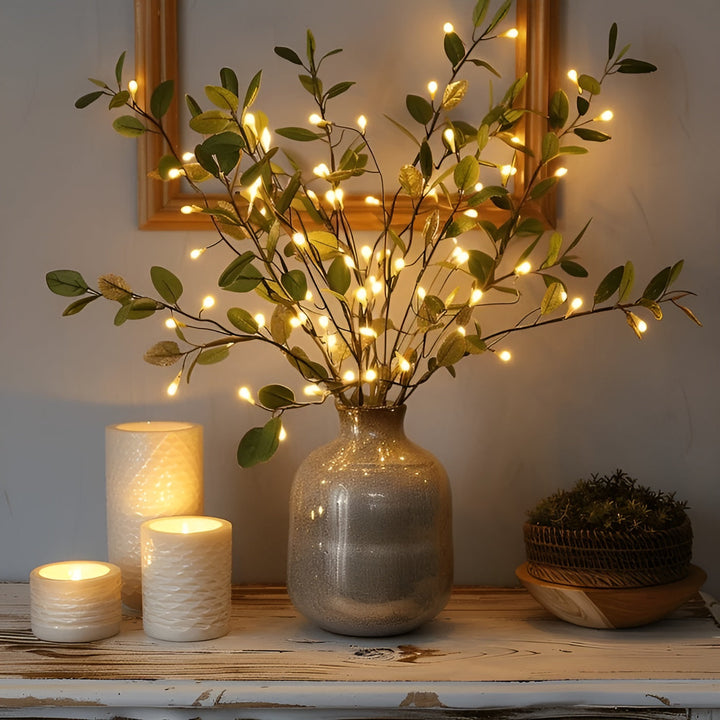 EverLeaf™ LED Olive Branch Lamp | Warm White &amp; Flexible Design