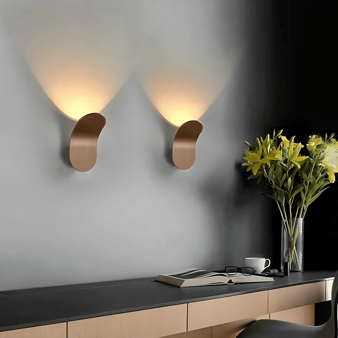 Kallio™ Modern LED Wall Lamp | Curved Metal &amp; Warm Mood Lighting