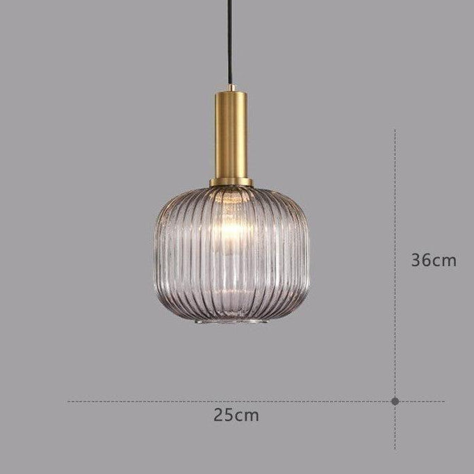 RetroCharm | Vintage Glass Hanging Lamp 25 x 36 cm