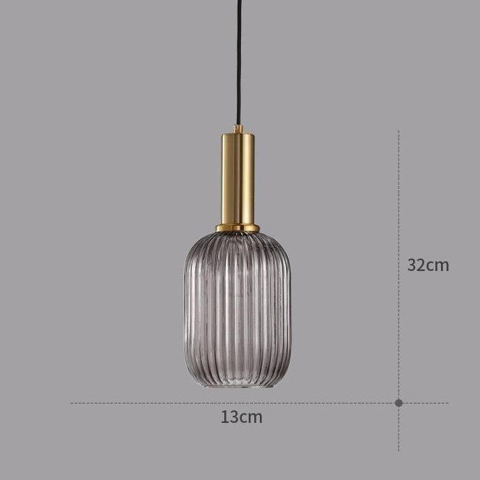 RetroCharm | Vintage Glass Hanging Lamp 25 x 36 cm