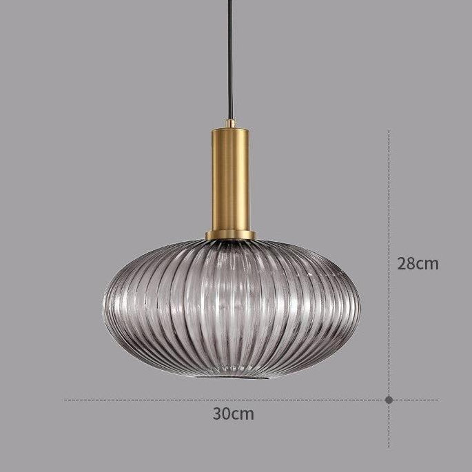 RetroCharm | Vintage Glass Hanging Lamp 25 x 36 cm