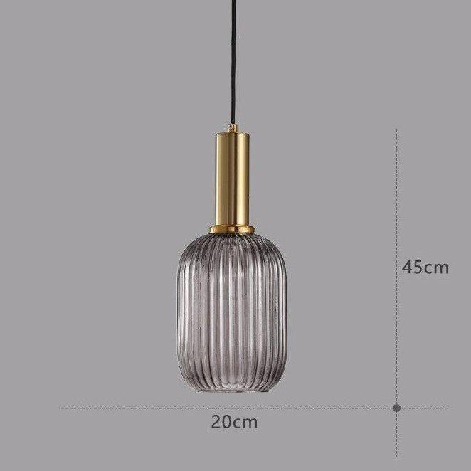 RetroCharm | Vintage Glass Hanging Lamp 25 x 36 cm