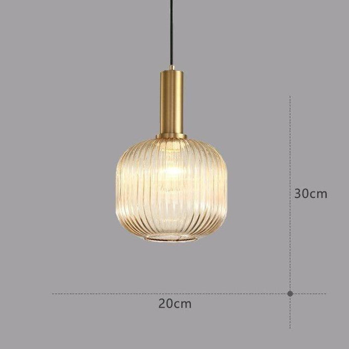 RetroCharm | Vintage Glass Hanging Lamp 25 x 36 cm