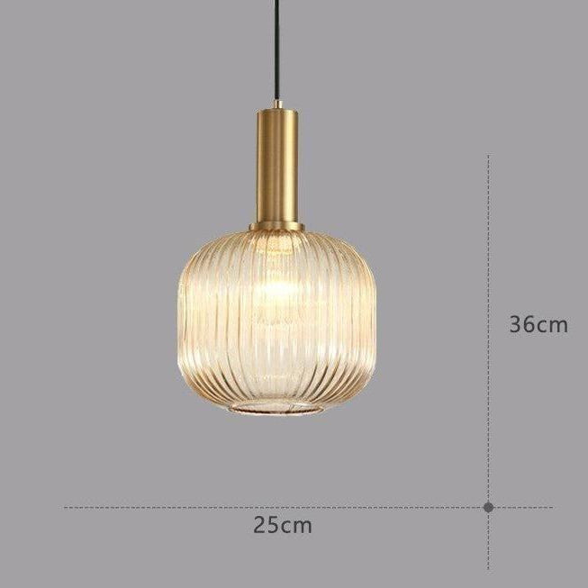 RetroCharm | Vintage Glass Hanging Lamp 25 x 36 cm