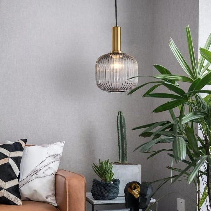 RetroCharm | Vintage Glass Hanging Lamp 25 x 36 cm