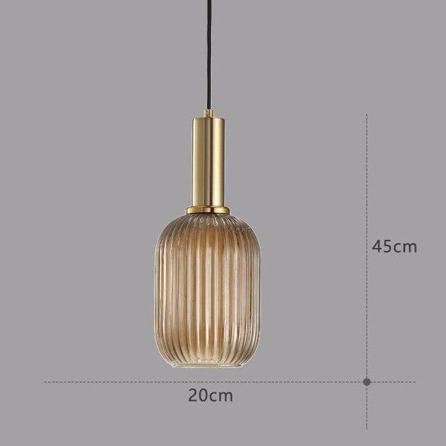 RetroCharm | Vintage Glass Hanging Lamp 25 x 36 cm
