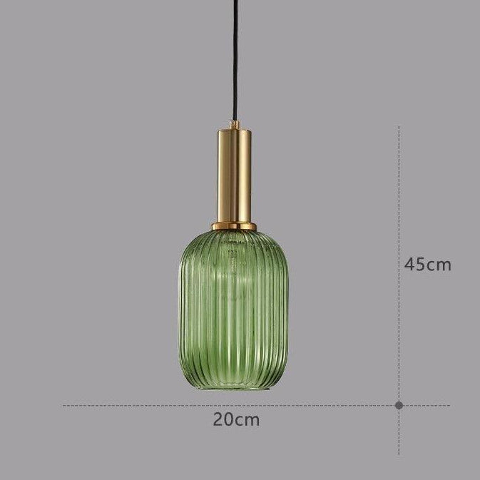 RetroCharm | Vintage Glass Hanging Lamp 25 x 36 cm