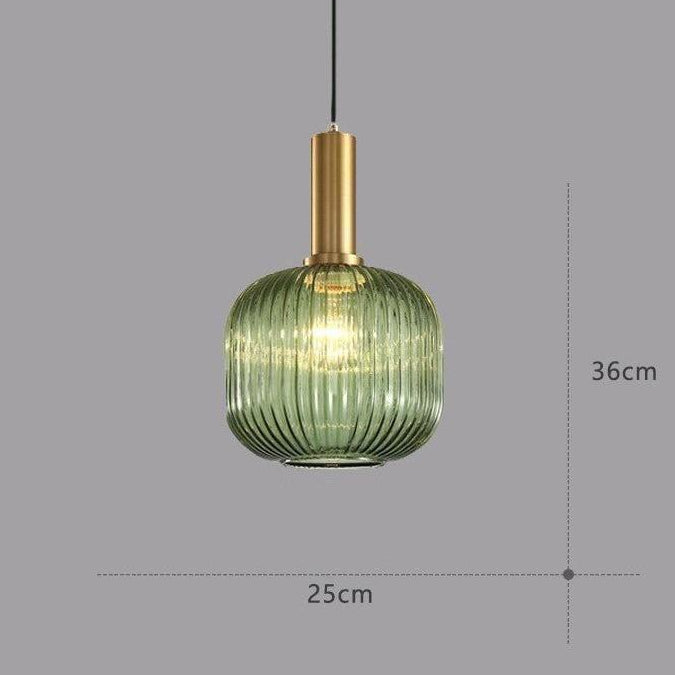 RetroCharm | Vintage Glass Hanging Lamp 25 x 36 cm
