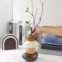 ZenStone™ Hand-Painted Resin Vase | Soothing Stone Decoration