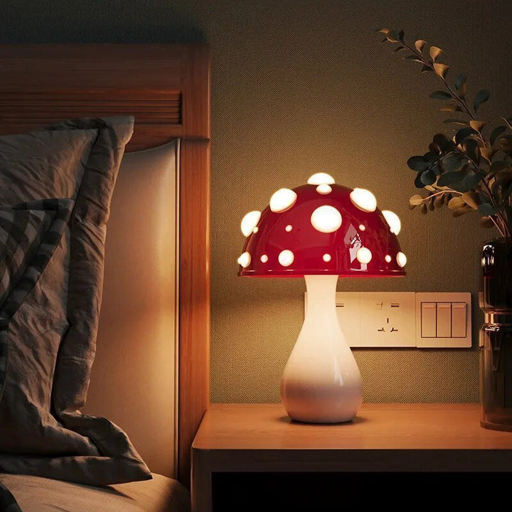 Amanita Table Lamp | Unique Mushroom Lamp | Dimmable LED | Wireless or Wired