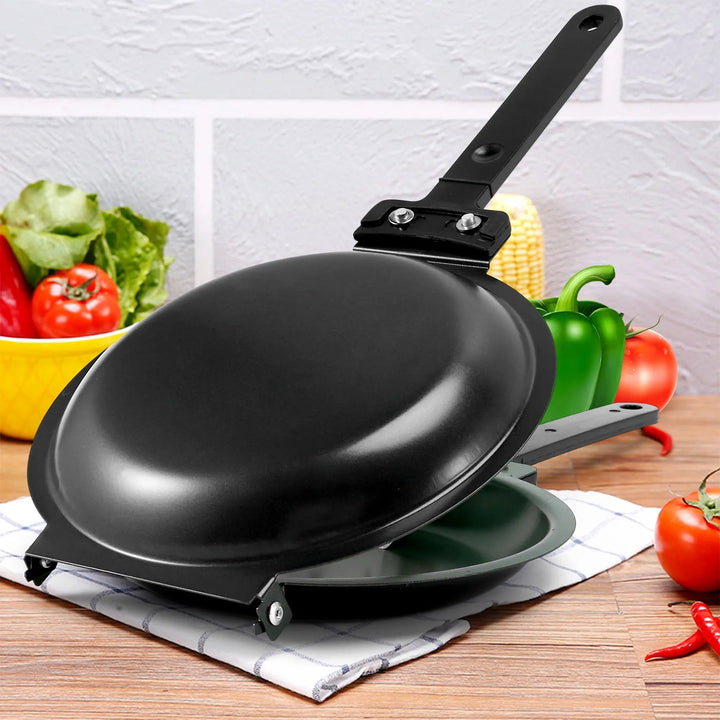 Double-Sided Kitchen Pan | Non-Stick Coating | Stainless Steel Pan with Handles | Ø19cm