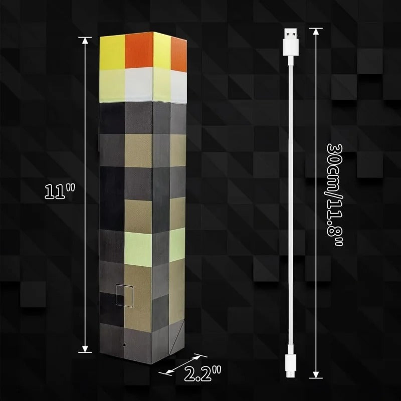 Minecraft Torch LED Light | Rechargeable Night Light, Table Lamp &amp; Wall Lamp
