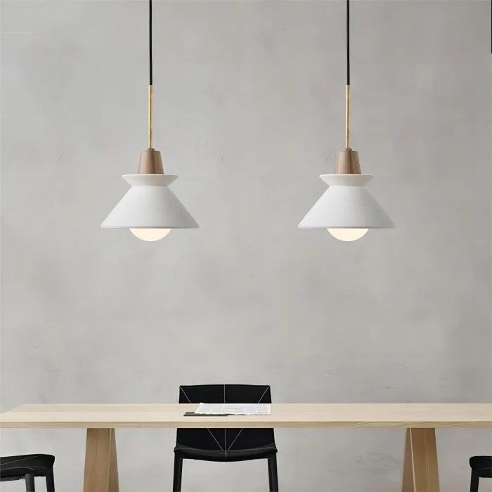 White Tapered Pendant Lamp | Scandinavian Design | 24 cm