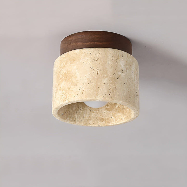 LumiStone Glow | Japandi Wall Lamp with Wooden Details