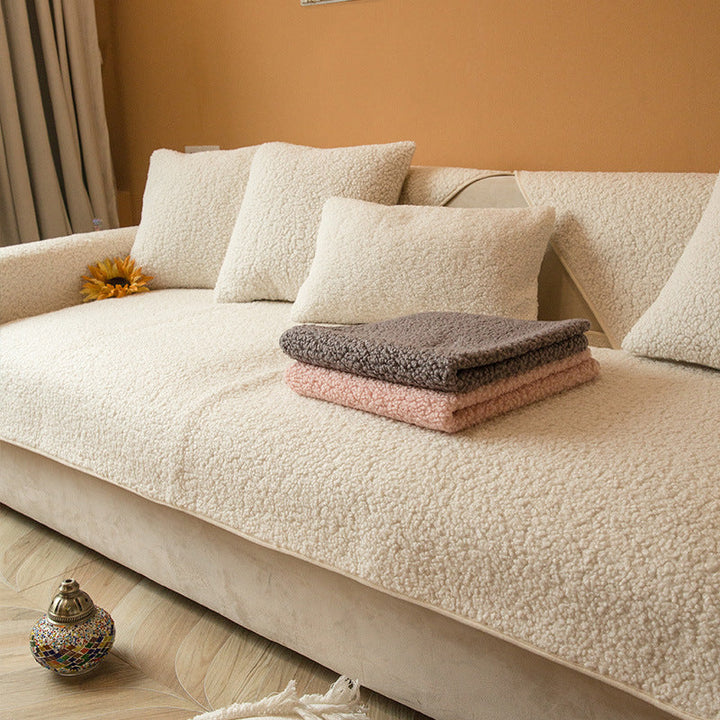 Vallborg | Sherpa Fleece Sofa Cover with Non-Slip &amp; Lint-Free Finish