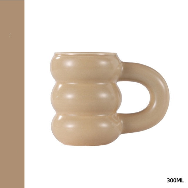 Porcelain Cup | Minimalist Geometric Design | 300 ml