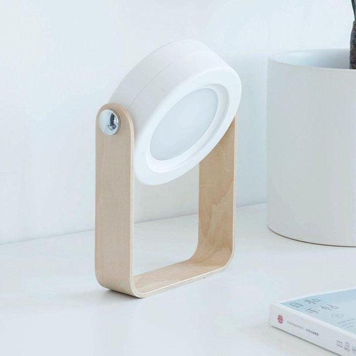 Foldable Night Light with Wooden Handle | Portable LED Reading Lamp &amp; Lantern