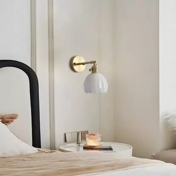 Retro flower bud tulip glass wall lamp