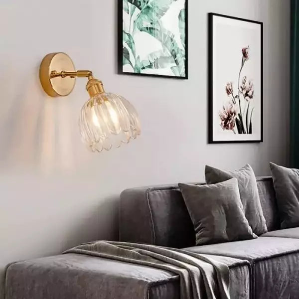 Retro flower bud tulip glass wall lamp