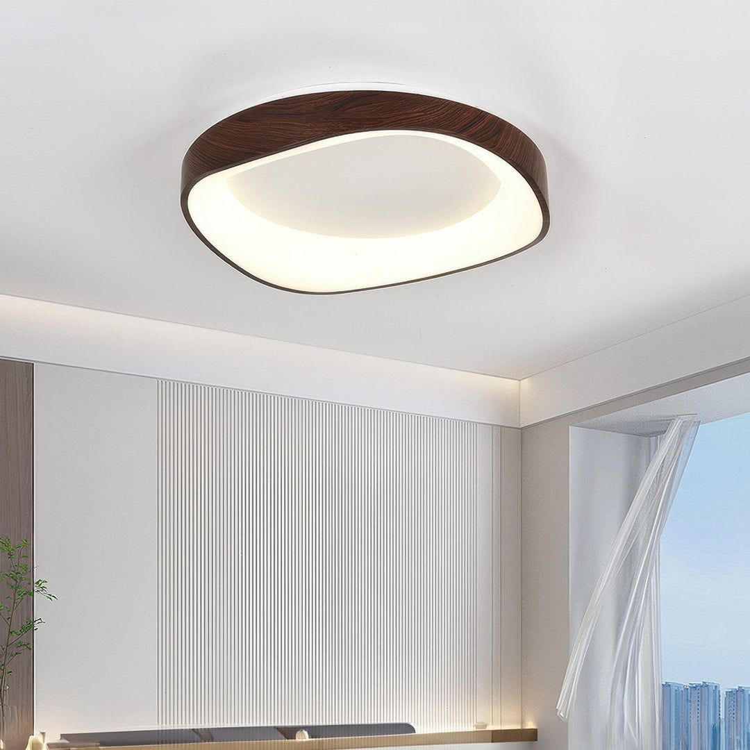 Nordic Artistic Wood Grain Ceiling Lamp | Scandinavian Design | LED Lighting