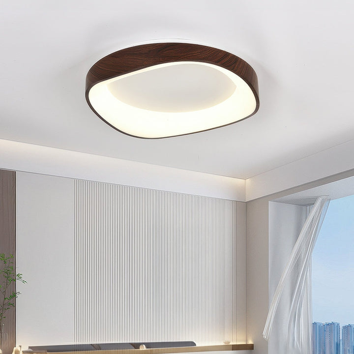 Nordic Artistic Wood Grain Ceiling Lamp | Scandinavian Design | LED Lighting