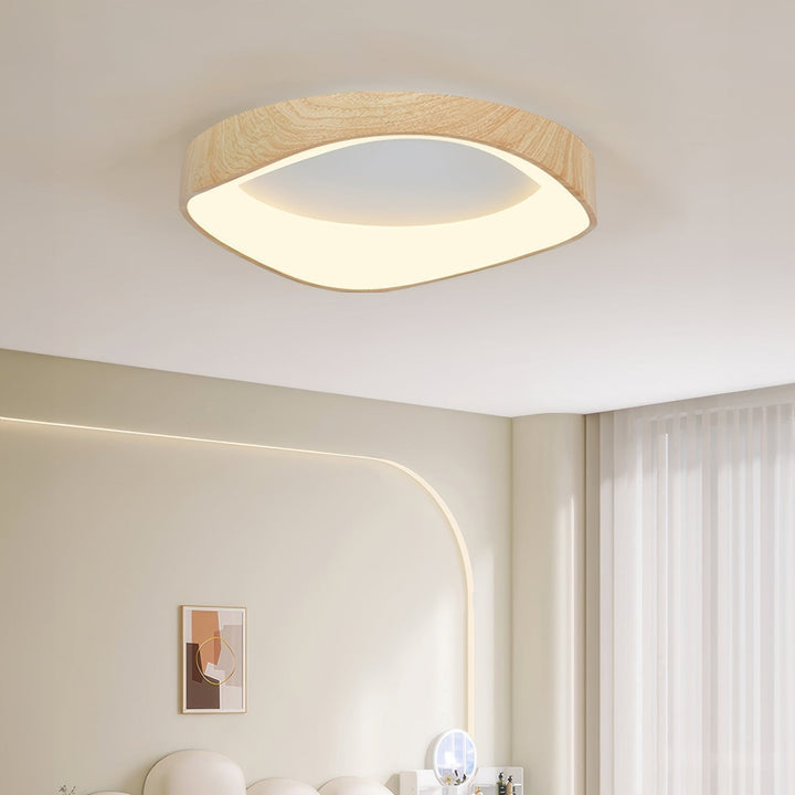 Nordic Artistic Wood Grain Ceiling Lamp | Scandinavian Design | LED Lighting