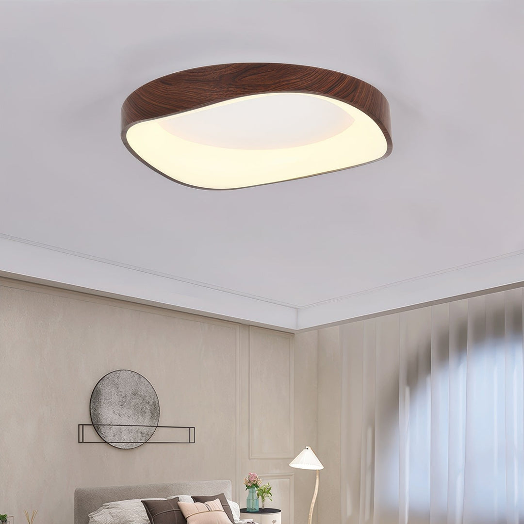 Nordic Artistic Wood Grain Ceiling Lamp | Scandinavian Design | LED Lighting