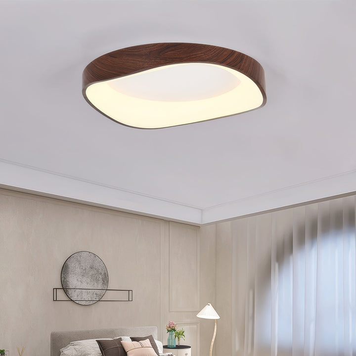 Nordic Artistic Wood Grain Ceiling Lamp | Scandinavian Design | LED Lighting
