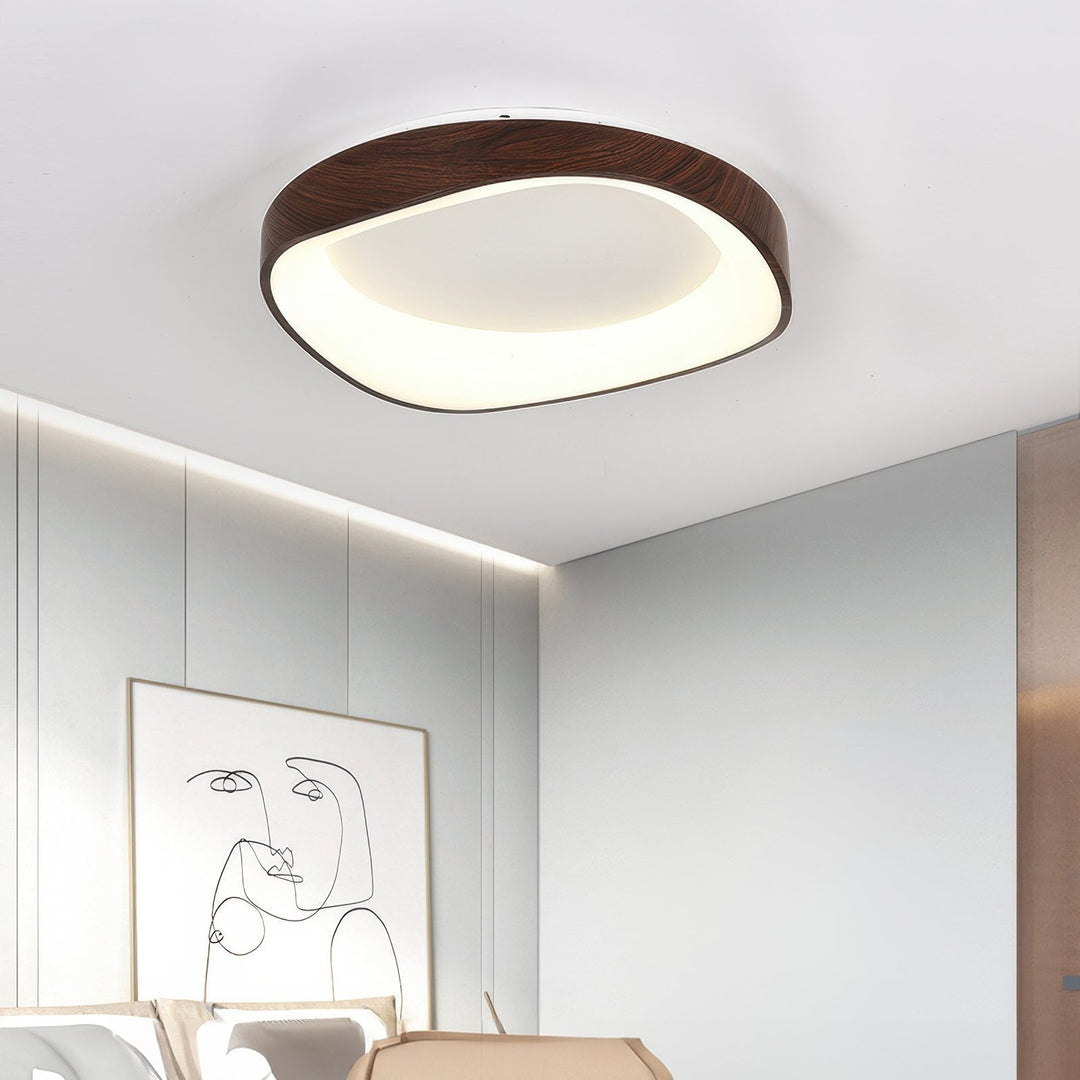 Nordic Artistic Wood Grain Ceiling Lamp | Scandinavian Design | LED Lighting