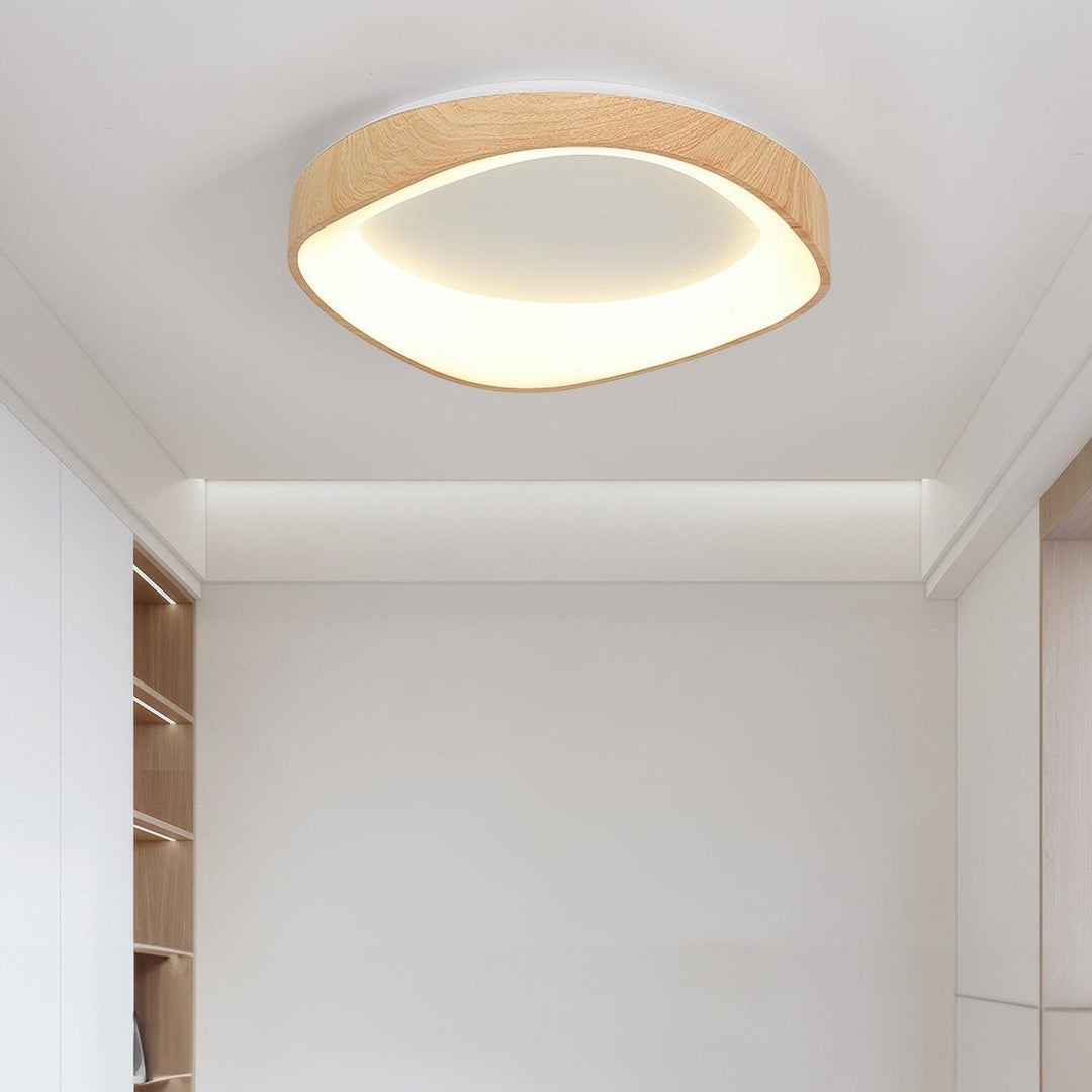 Nordic Artistic Wood Grain Ceiling Lamp | Scandinavian Design | LED Lighting