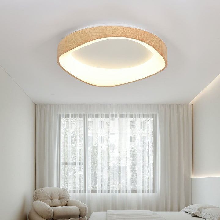 Nordic Artistic Wood Grain Ceiling Lamp | Scandinavian Design | LED Lighting