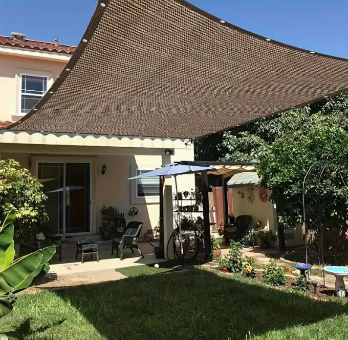 UV-Protective Brown Shade Cloth | Durable PE Material