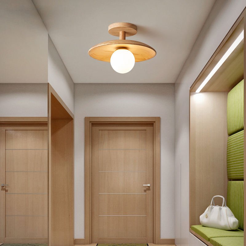 Japanese Wooden Ceiling Lamp | Timeless Elegance &amp; Modern Ambience | LED Compatible | E27 Fitting