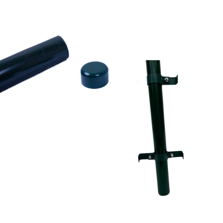 Metal post with cap for ready-made hedge