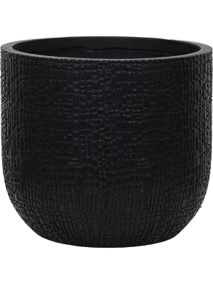 Modern Flower Pot Anthracite | Durable Lightweight Pot with Skin Texture | D14cm - 13cm